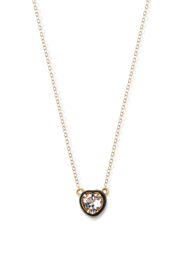 Alison Lou Heart Cocktail Necklace - White Topaz