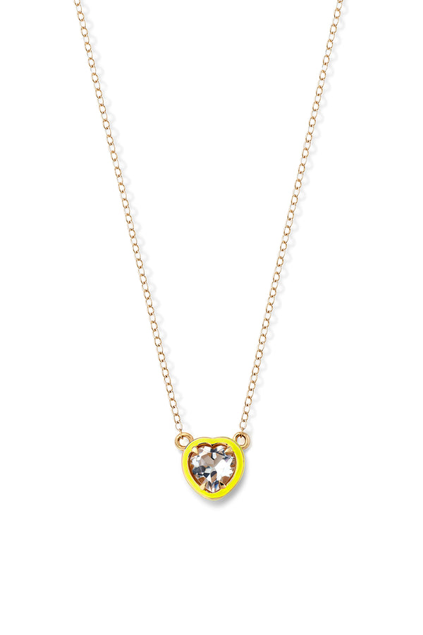 Alison Lou Heart Cocktail Necklace - White Topaz