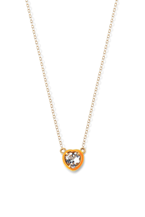 Alison Lou Heart Cocktail Necklace - White Topaz