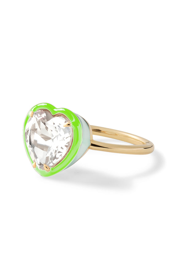 Alison Lou Heart Cocktail Ring - White Topaz
