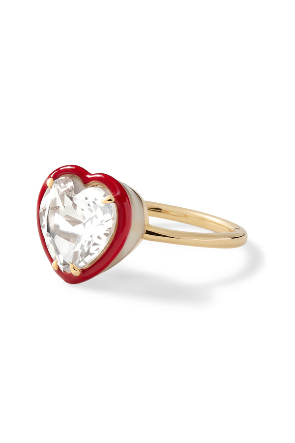 Alison Lou Heart Cocktail Ring - White Topaz