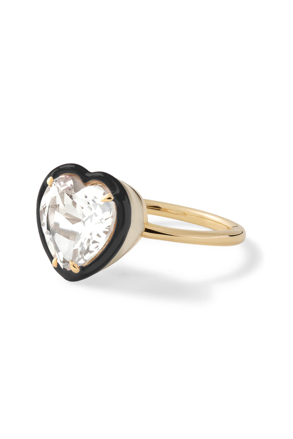 Alison Lou Heart Cocktail Ring - White Topaz