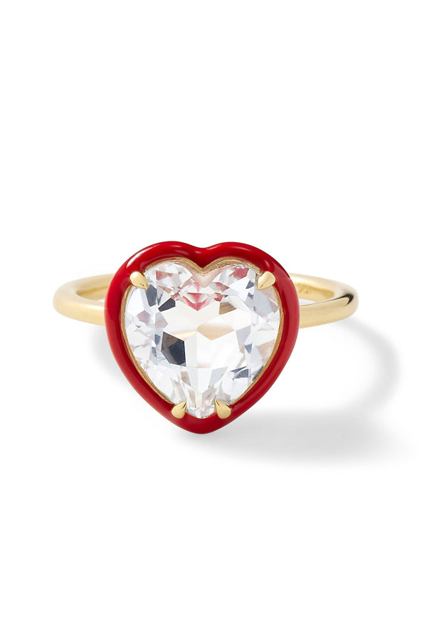 alison lou Heart Cocktail Ring - White Topaz