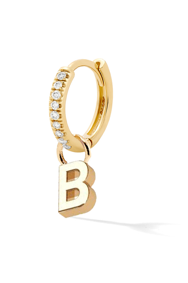 Alison Lou Letter Diamond Huggie