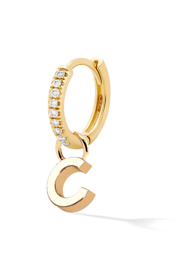 Alison Lou Letter Diamond Huggie