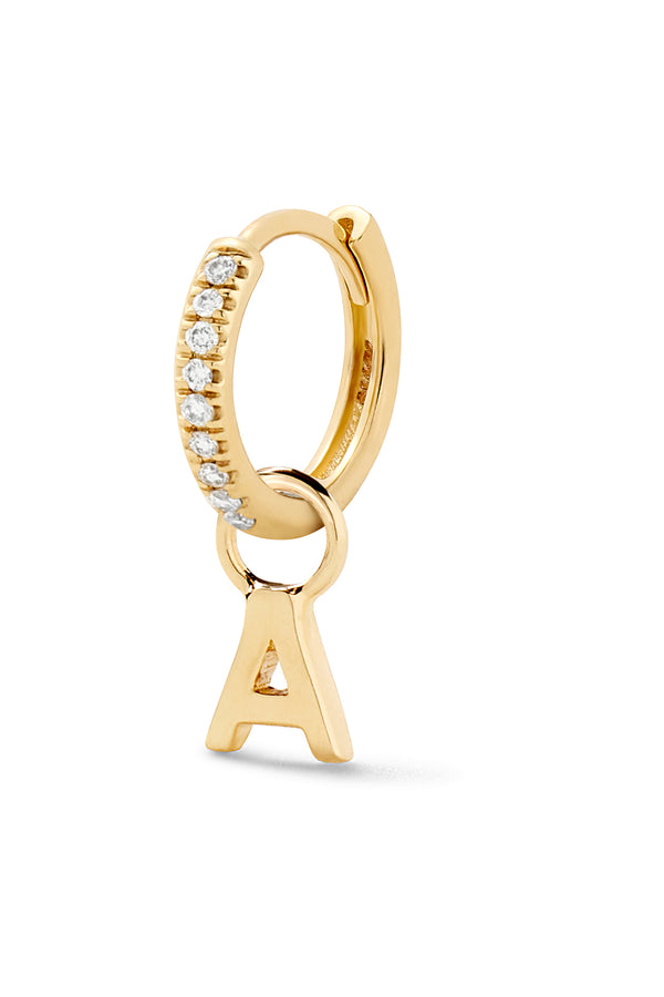 alison lou Letter Diamond Huggie