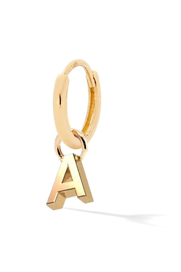 Alison Lou Letter Gold Huggie