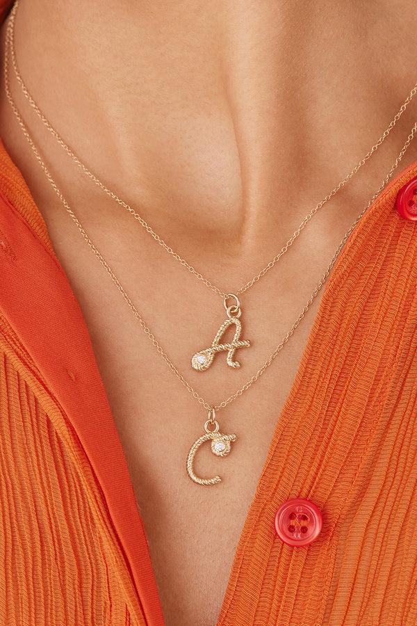 Alison Lou Letter Streamer Necklace