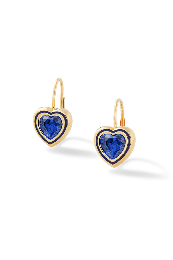 Alison Lou Madison Heart Bezel Drop Earrings