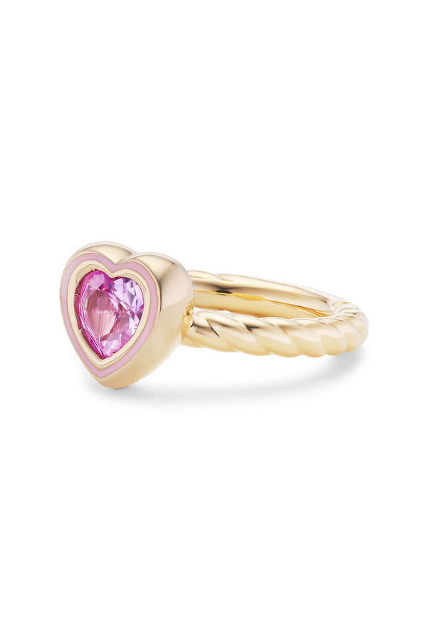 Alison Lou Madison Heart Bezel Stack Ring