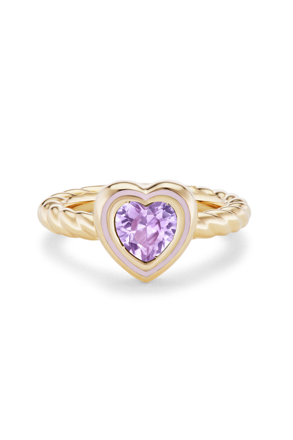 Alison Lou Madison Heart Bezel Stack Ring