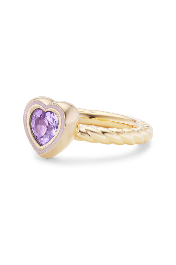 Alison Lou Madison Heart Bezel Stack Ring