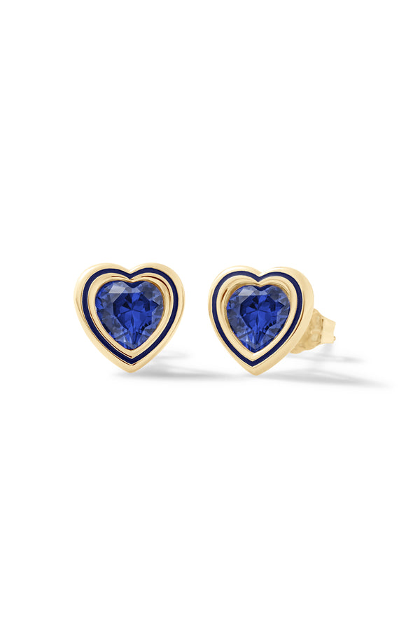 Alison Lou Madison Heart Bezel Stud Earrings