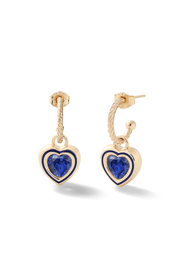 Alison Lou Madison Hoops With Heart Bezel Charm