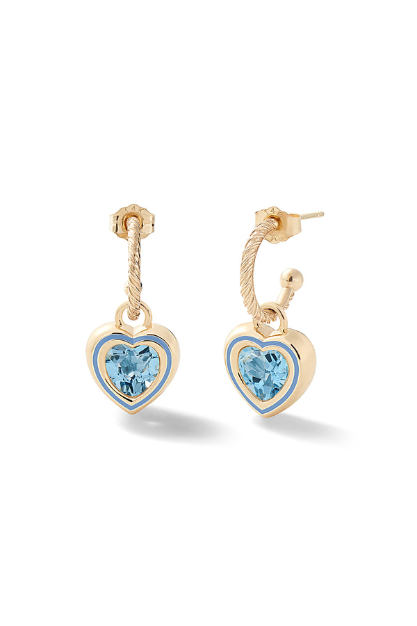 Alison Lou Madison Hoops With Heart Bezel Charm