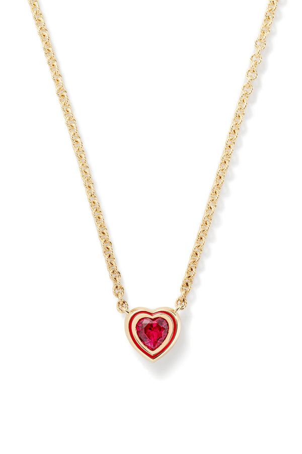 alison lou Madison Necklace with Heart Bezel Stone