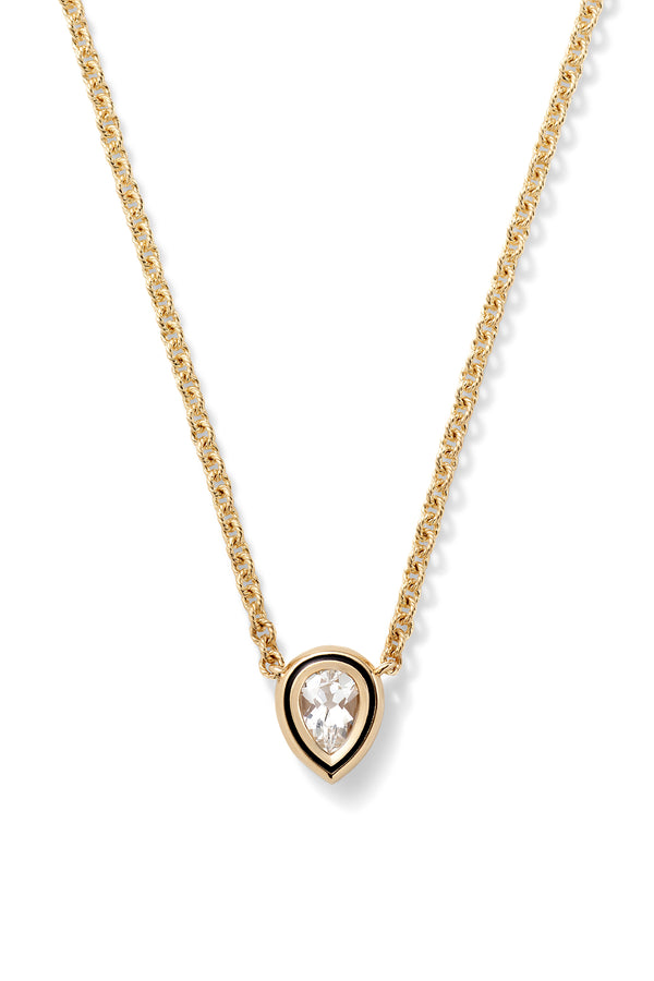 alison lou Madison Necklace with Pear Bezel Stone