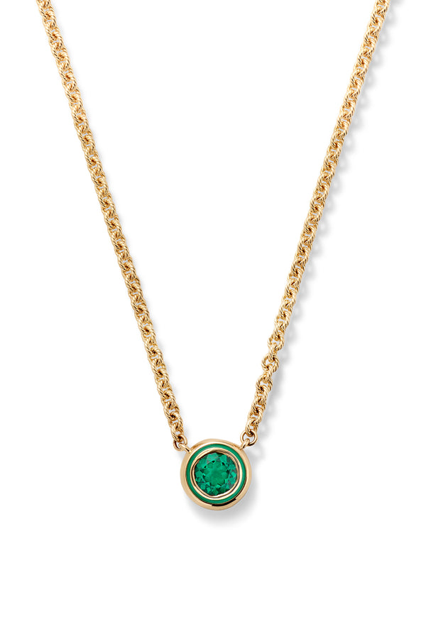 Alison Lou Madison Necklace With Round Bezel Stone
