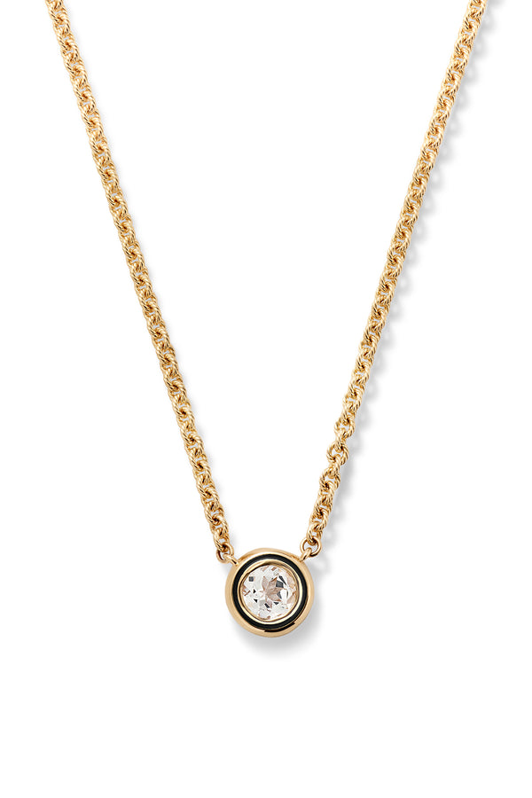Alison Lou Madison Necklace With Round Bezel Stone