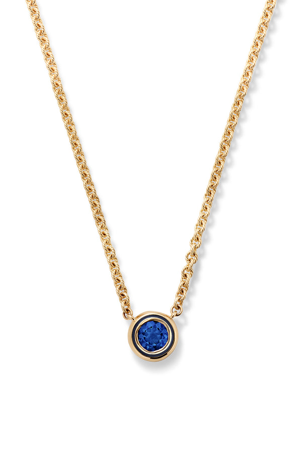 alison lou Madison Necklace with Round Bezel Stone