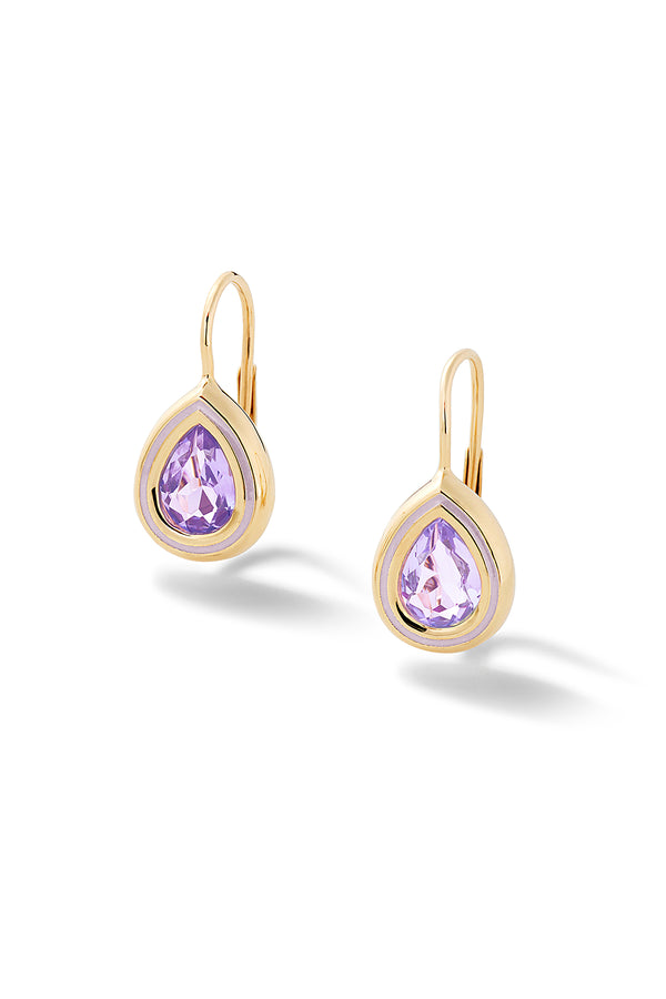 Alison Lou Madison Pear Bezel Drop Earrings