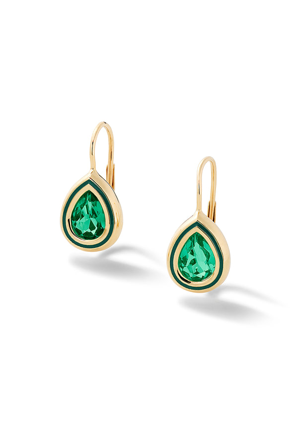 Alison Lou Madison Pear Bezel Drop Earrings