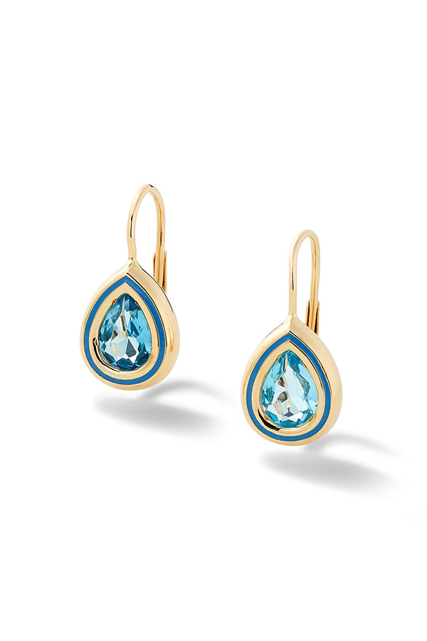 alison lou Madison Pear Bezel Drop Earrings