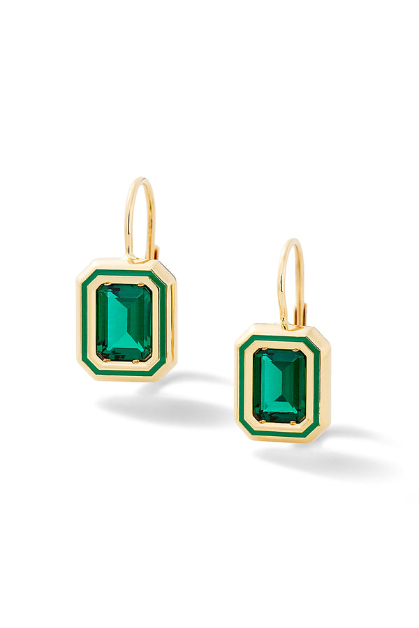 Alison Lou Madison Rectangle Bezel Drop Earrings