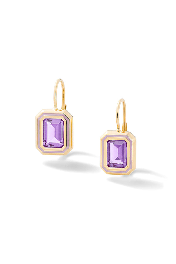 Alison Lou Madison Rectangle Bezel Drop Earrings
