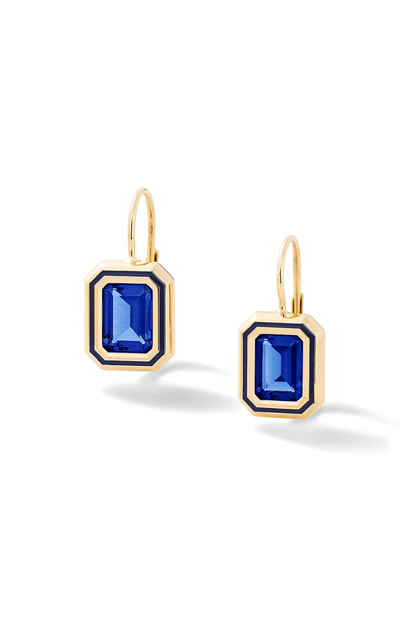 alison lou Madison Rectangle Bezel Drop Earrings