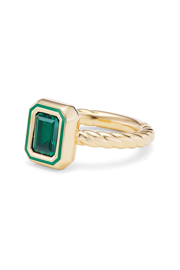 Alison Lou Madison Rectangle Bezel Stack Ring
