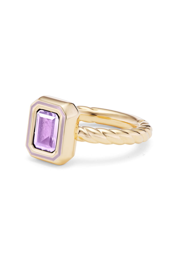 Alison Lou Madison Rectangle Bezel Stack Ring