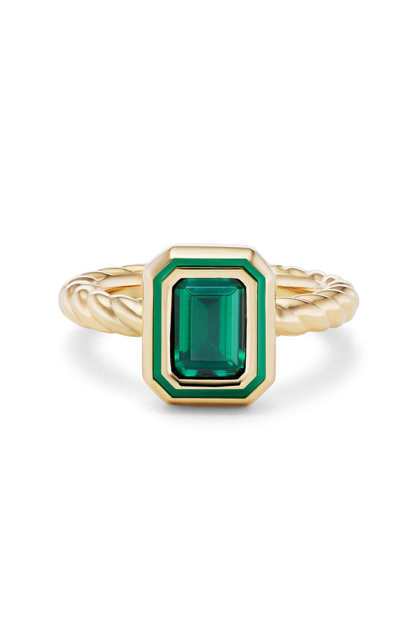 alison lou Madison Rectangle Bezel Stack Ring