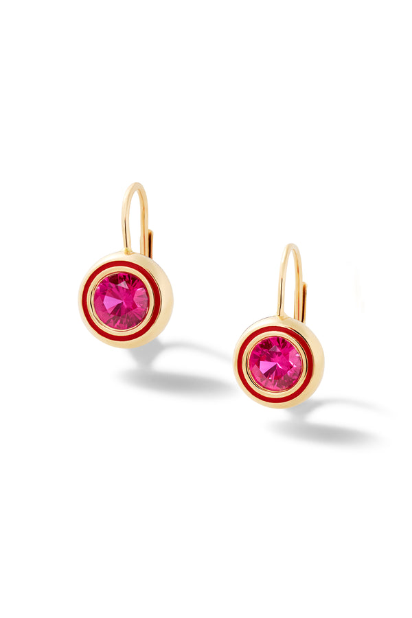 Alison Lou Madison Round Bezel Drop Earrings