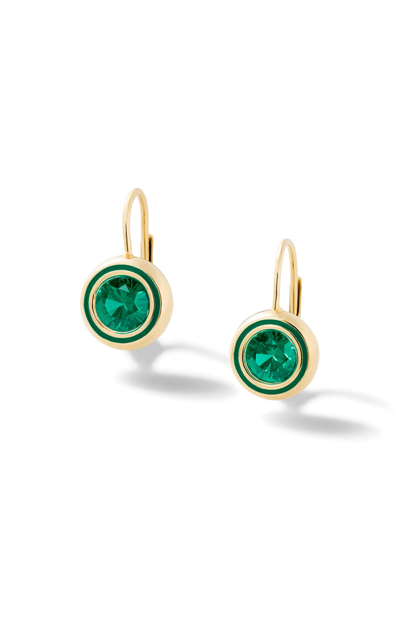 Alison Lou Madison Round Bezel Drop Earrings
