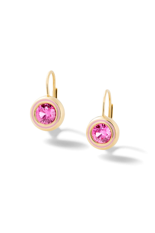 alison lou Madison Round Bezel Drop Earrings