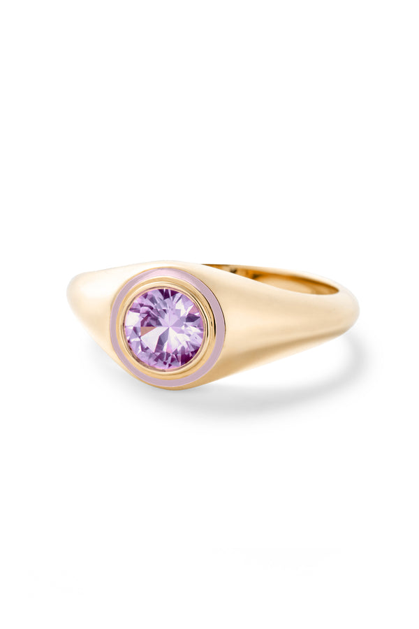 Alison Lou Madison Round Bezel Signet Ring