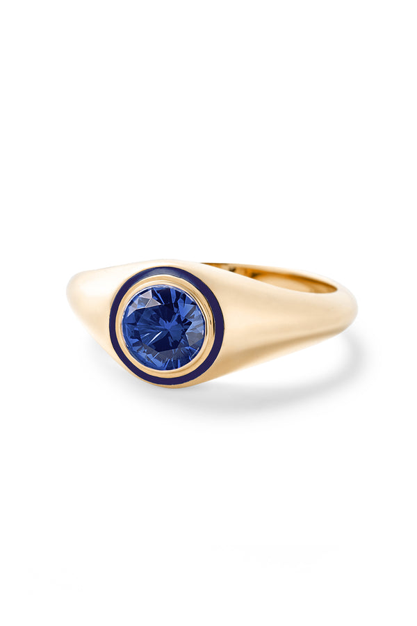 Alison Lou Madison Round Bezel Signet Ring