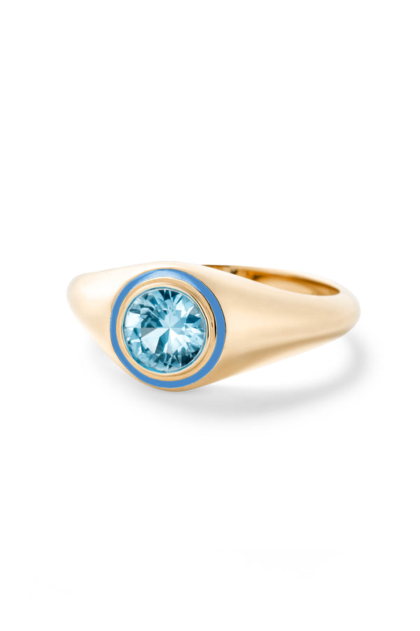 Alison Lou Madison Round Bezel Signet Ring
