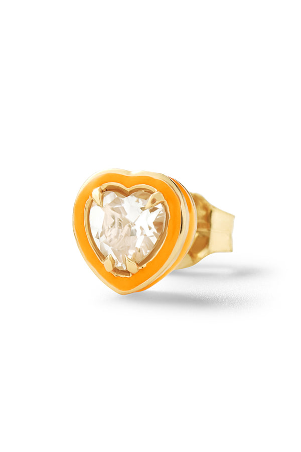 Alison Lou Mini Heart Cocktail Stud - White Topaz