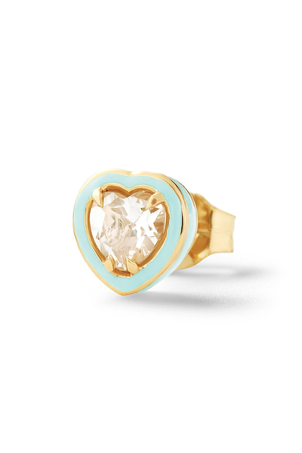 alison lou Mini Heart Cocktail Stud - White Topaz