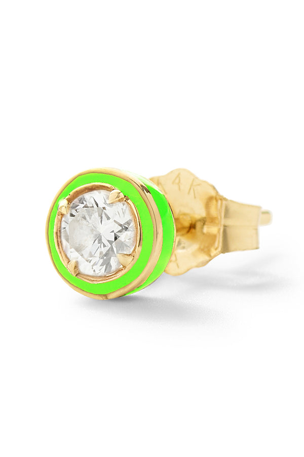 Alison Lou Mini Round Cocktail Stud - White Topaz