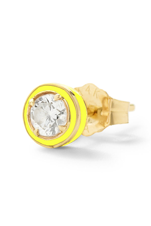 Alison Lou Mini Round Cocktail Stud - White Topaz