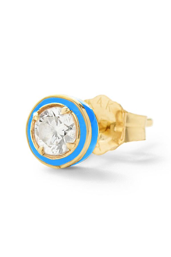 alison lou Mini Round Cocktail Stud - White Topaz