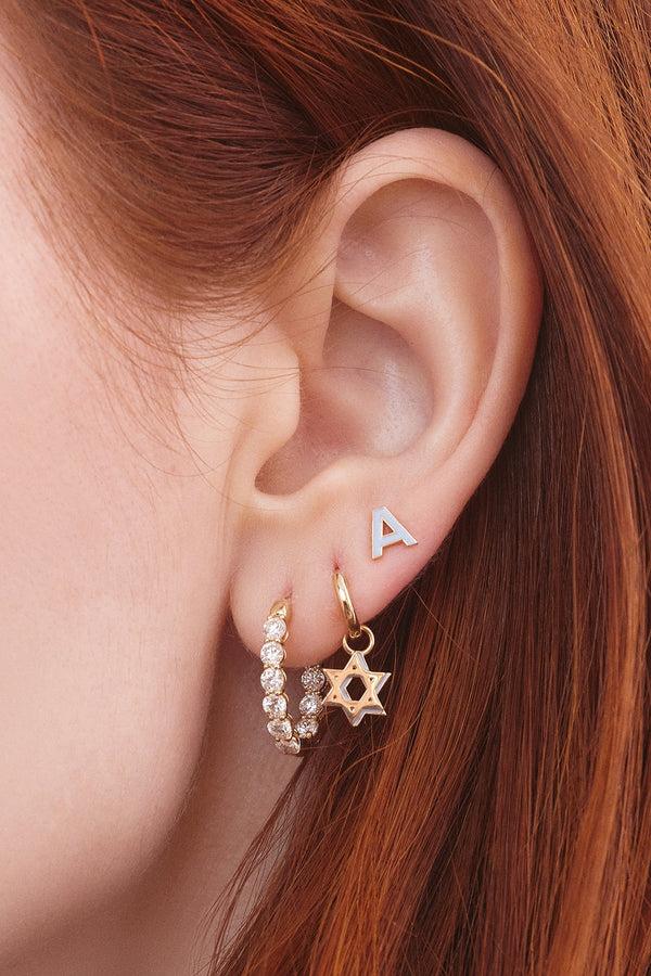 Alison Lou Mini Star Of David Shadow Huggie