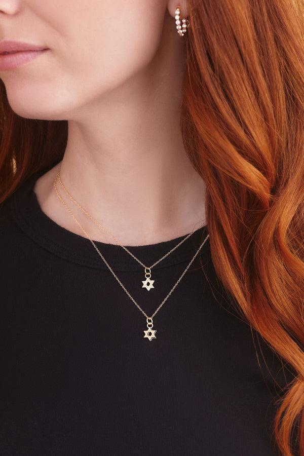 Alison Lou Mini Star Of David Shadow Necklace