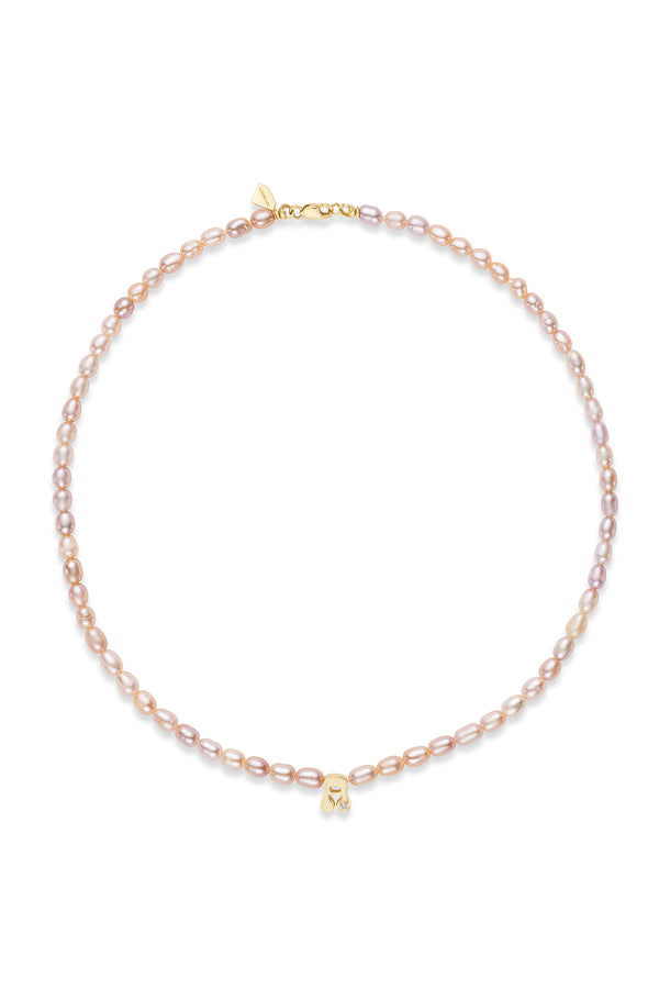 alison lou Mini Stellar Letter Pearl Necklace