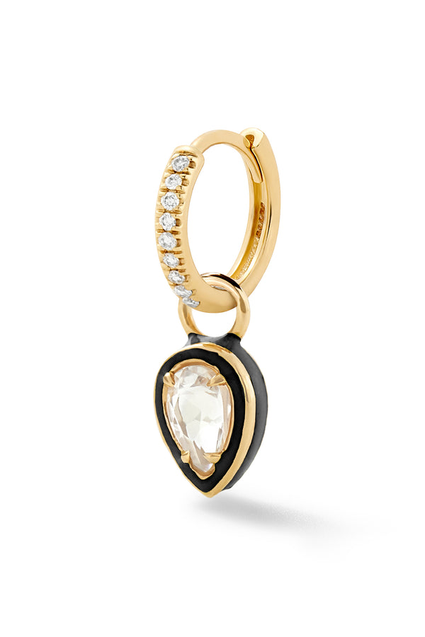Alison Lou Pear Cocktail Huggie - White Topaz