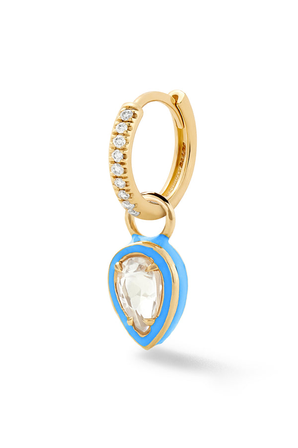 Alison Lou Pear Cocktail Huggie - White Topaz