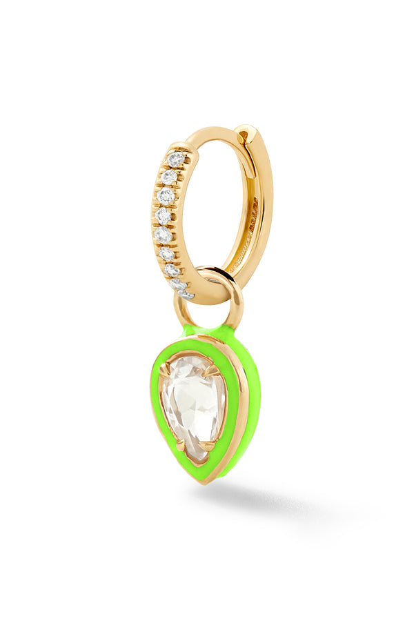 Alison Lou Pear Cocktail Huggie - White Topaz